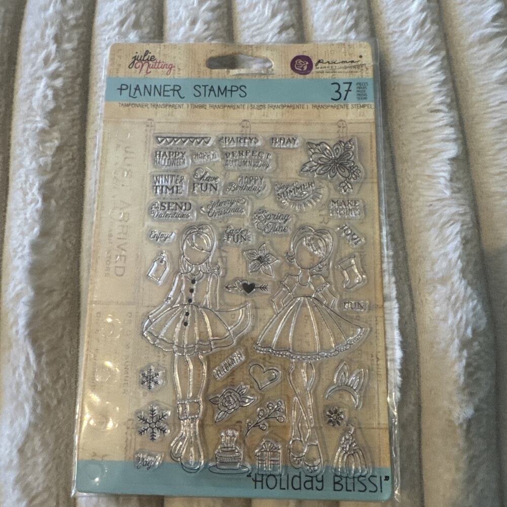 NEW “Holiday Bliss” Julie Nutting Cling Stamps #911713 by Prima Clear Stamp Set